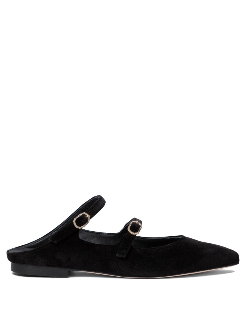 Amato Daniele Velvet And Leather Loafers In Black