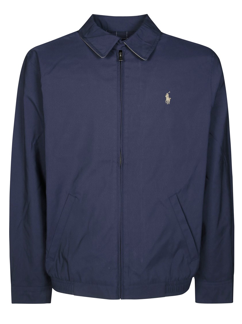 Polo Ralph Lauren Tailored Bomber Jacket With Zip Closure In Blue