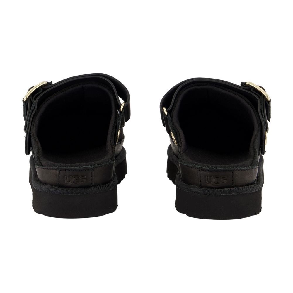 UGG UGG W GOLDENSTAR VILLA MULES - LEATHER - BLACK 