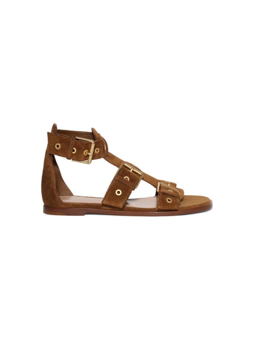 Gianvito Rossi Buckle-strap Flat Sandals In Green