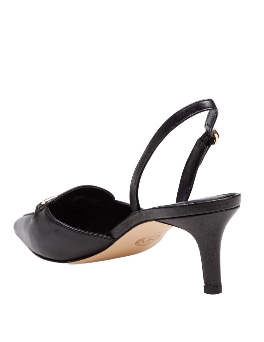 Michael Kors Lena Slingback In Black Leather In Black