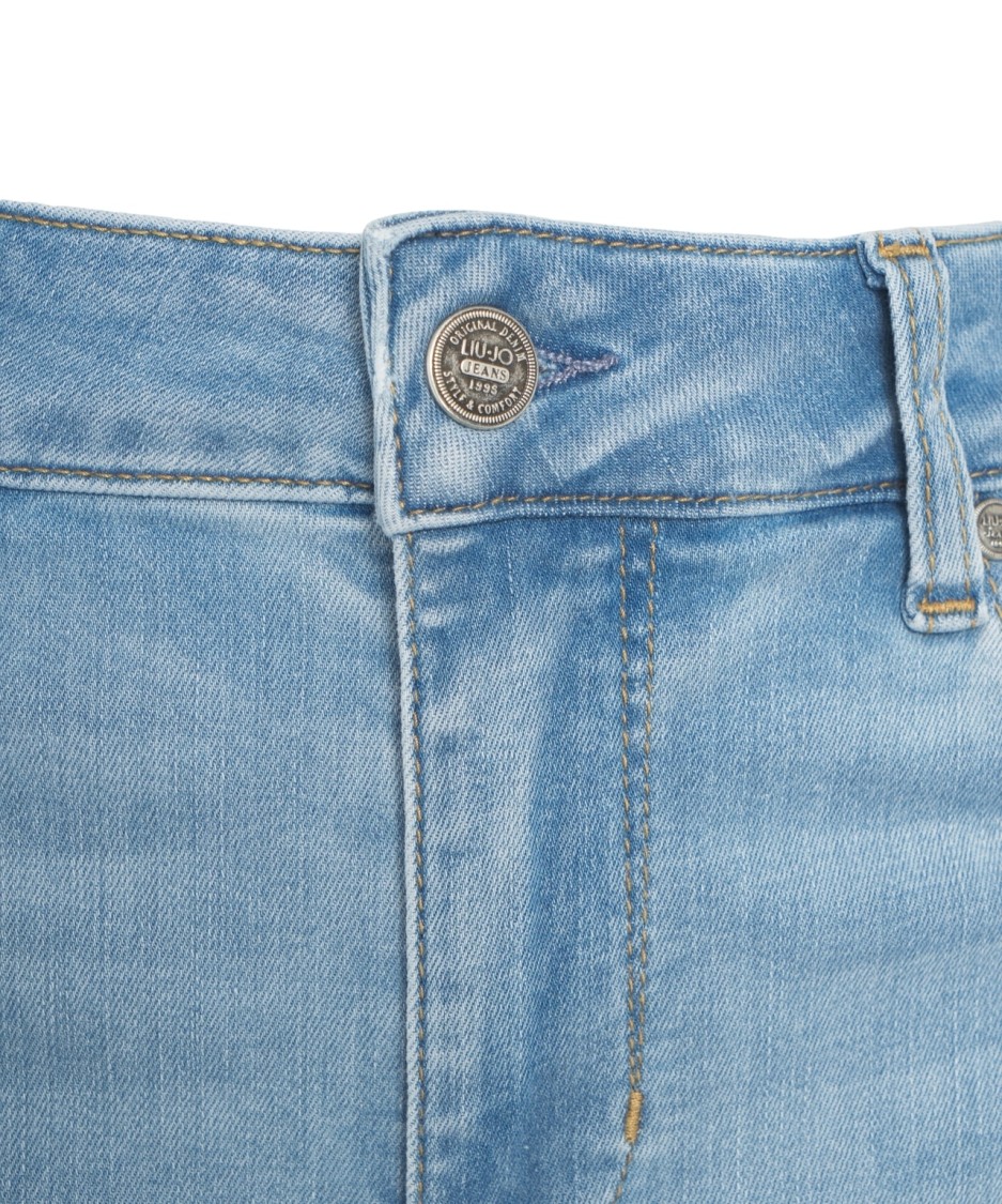 Liu •jo Liu Jo High-waisted Flared Jeans With Rhinestone Details In Blue