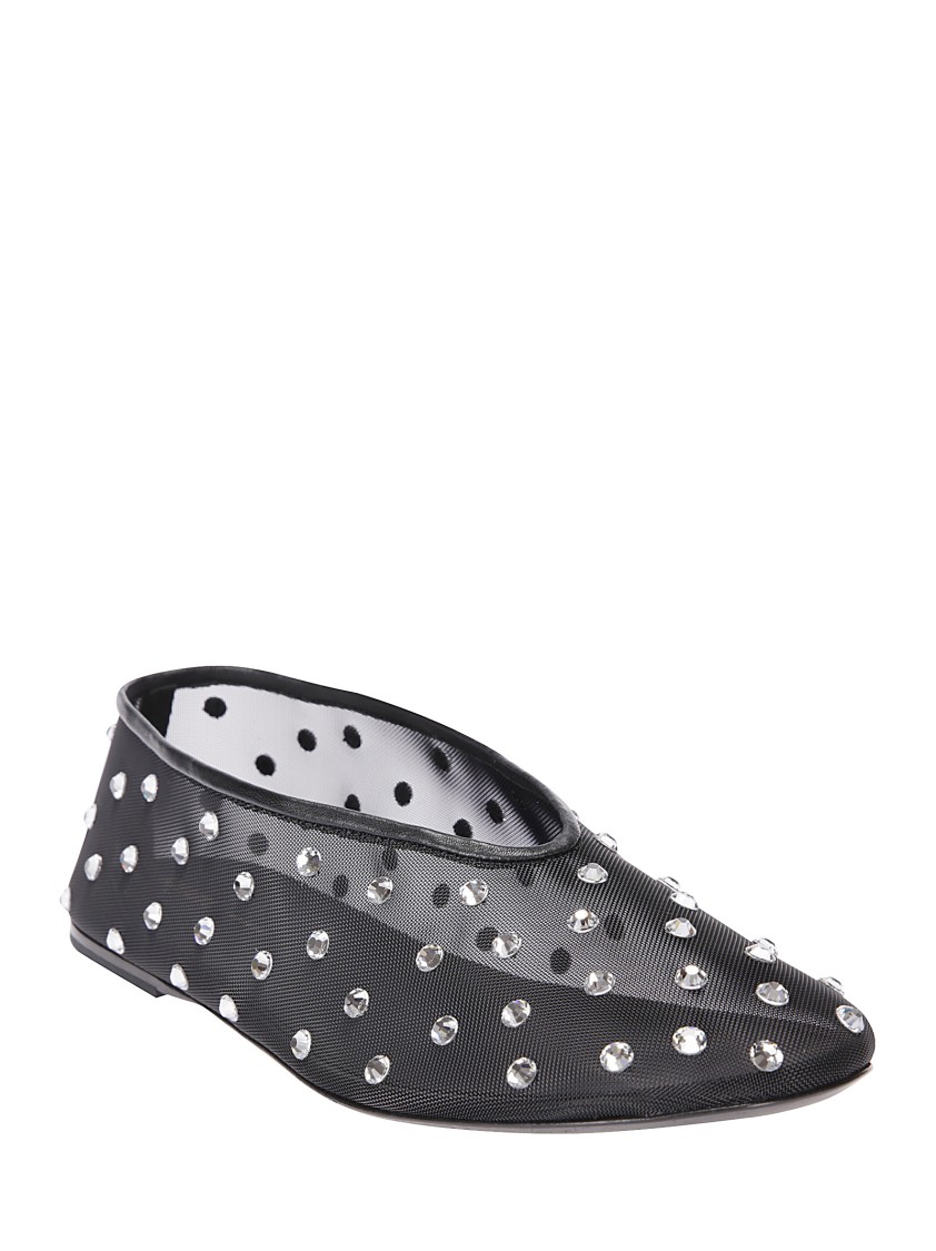 Shop Khaite Ballet Flats With Swarovski Crystal Detail In Black