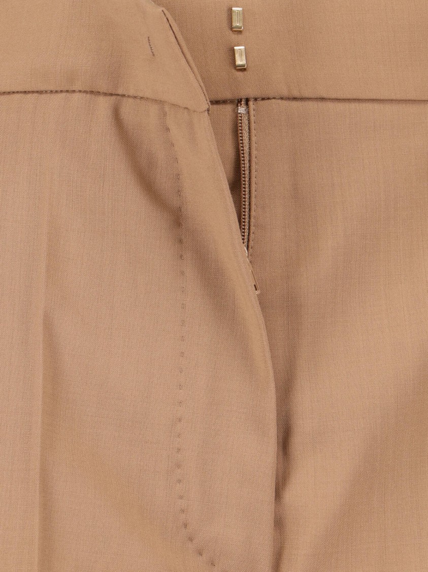 Max Mara Virgin Wool Pants Fernet In Brown