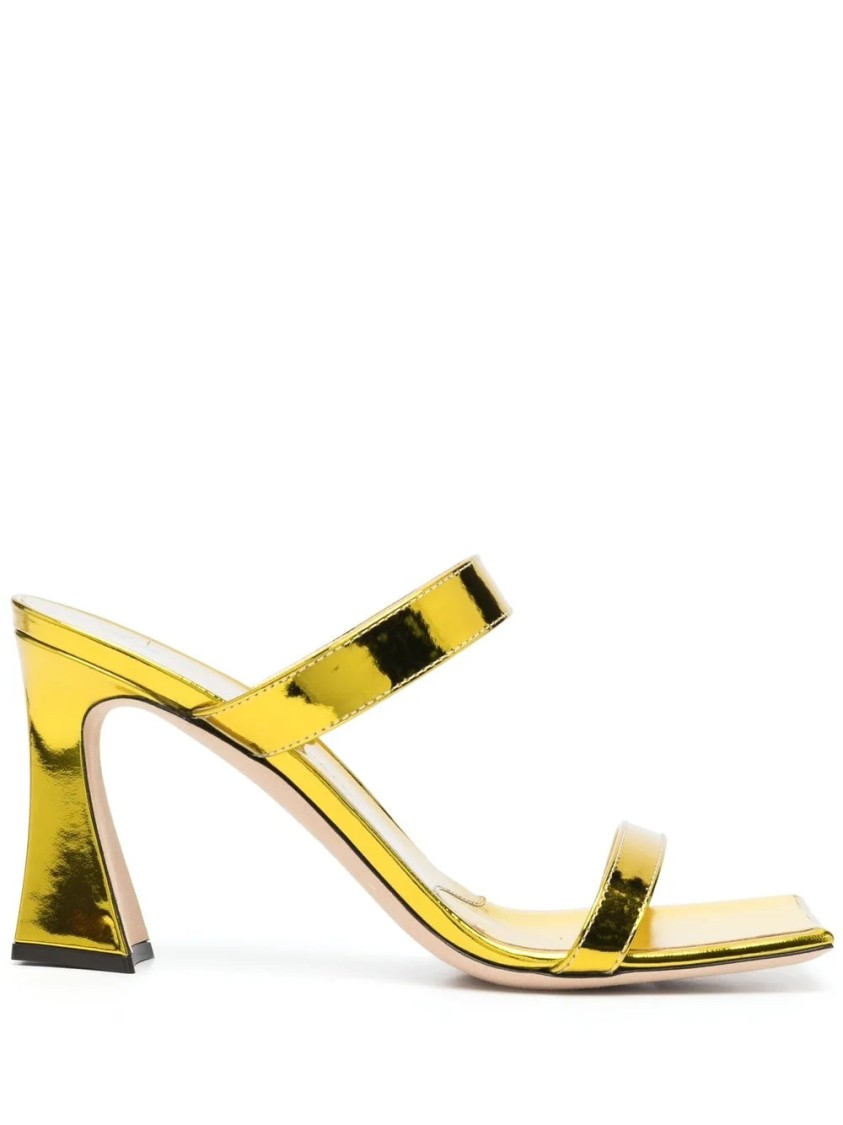 Giuseppe Zanotti 90mm Square-toe Mules In Gold