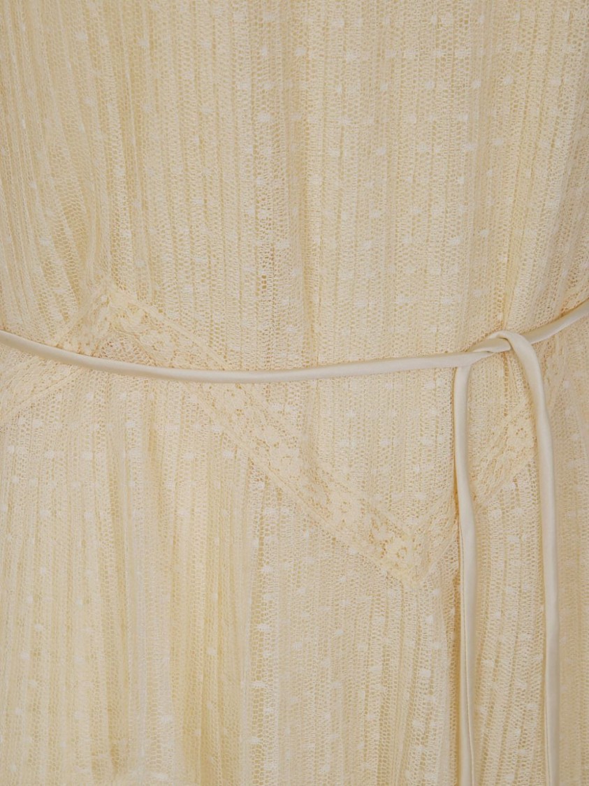 Twinset Twin-set Layered Maxi Dress With Flowing Silhouette In Neutral