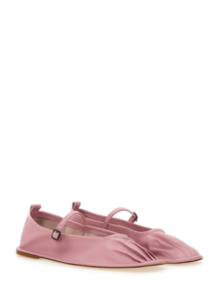 Hereu Woman Ballet Flats Pink Size 11 Leather In Pink