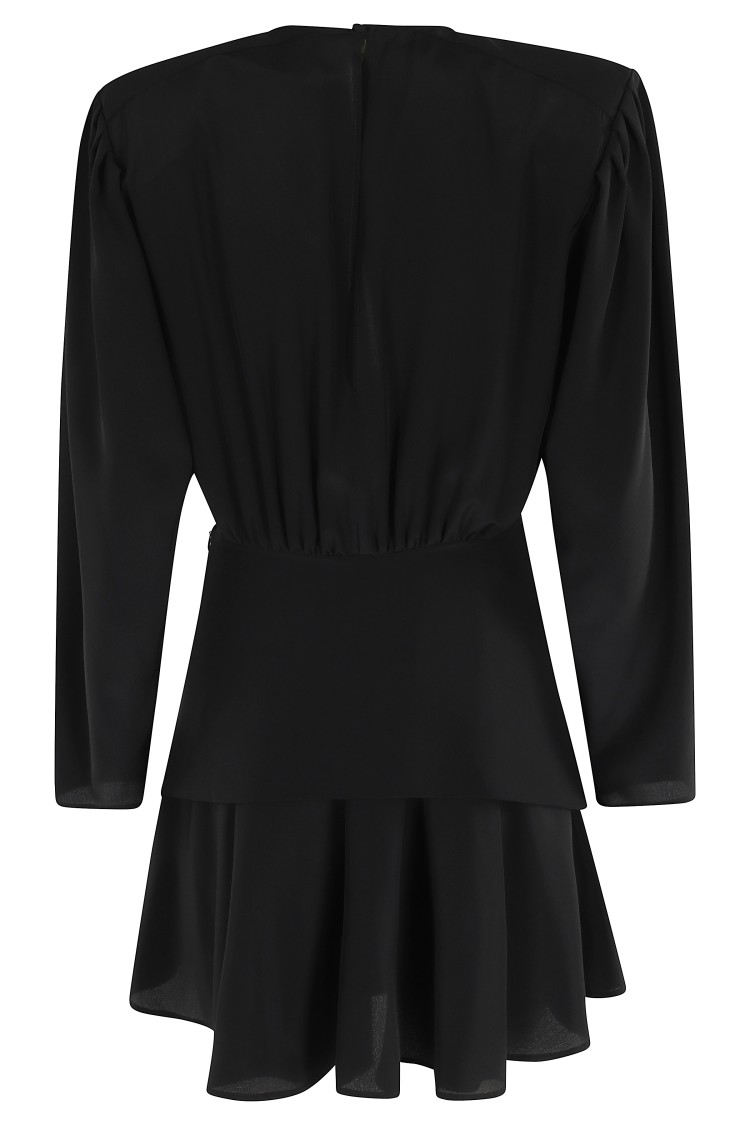Erika Cavallini Tiered-skirt Mini Dress In Black