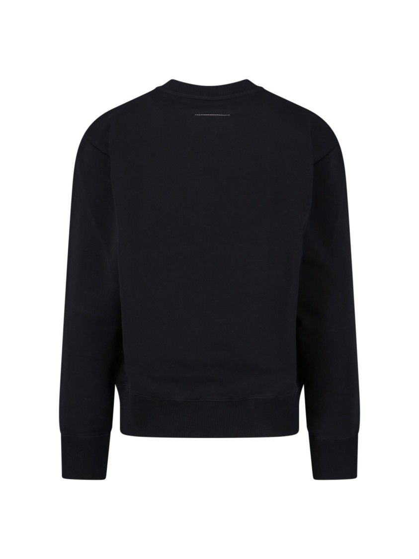 Mm6 Maison Margiela Numeric Crew Neck Sweatshirt In Black