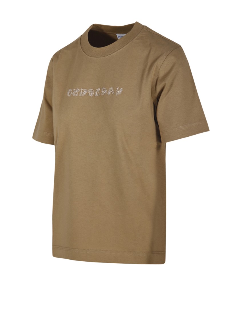 BURBERRY BURBERRY EMBROIDERED LOGO COTTON T-SHIRT 