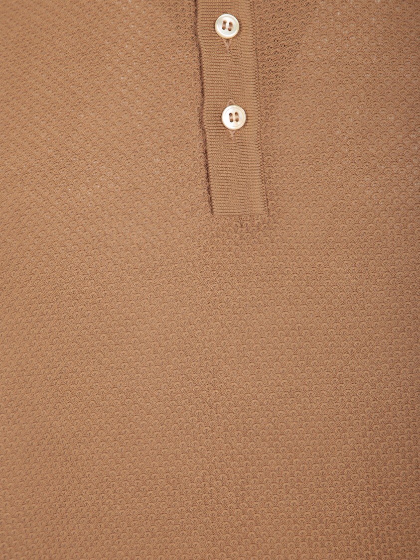 Shop Tagliatore Burnt Brown Cotton Polo With Classic Collar