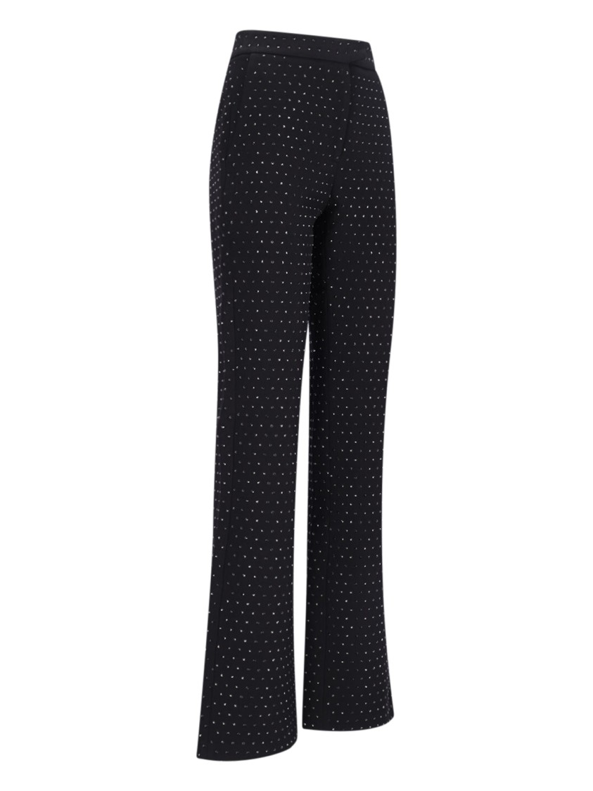 The Andamane Rhinestone Trousers In Black Fabric In Black