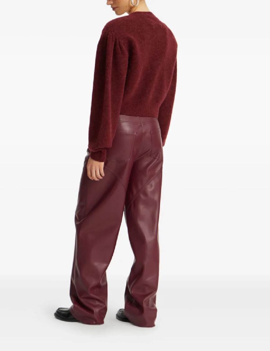 Rotate Birger Christensen Rotate Mid Waisted Piping Pants In Brown