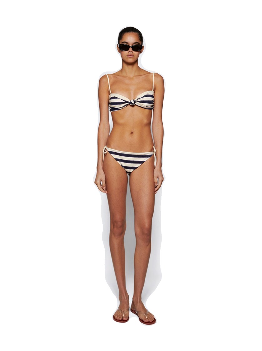 JOHANNA ORTIZ JOHANNA ORTIZ BANDANA MARINA BIKINI TOP ECRU AND NAVY