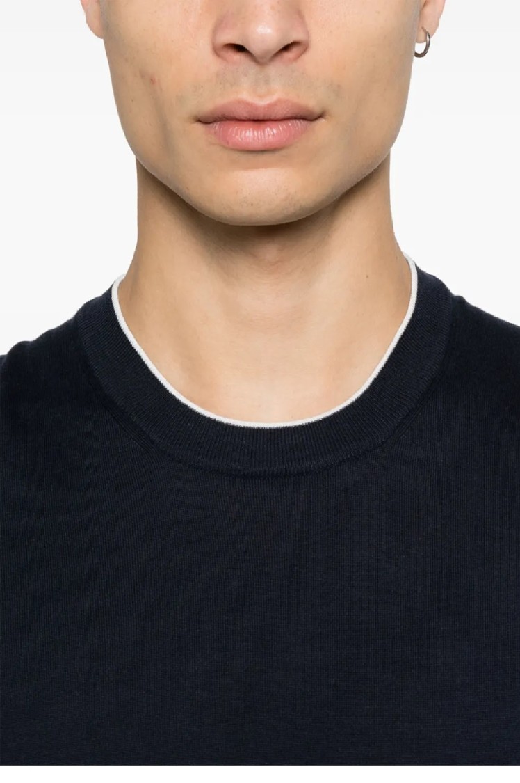 Brunello Cucinelli Men's Knitted Cotton T-shirt In Black