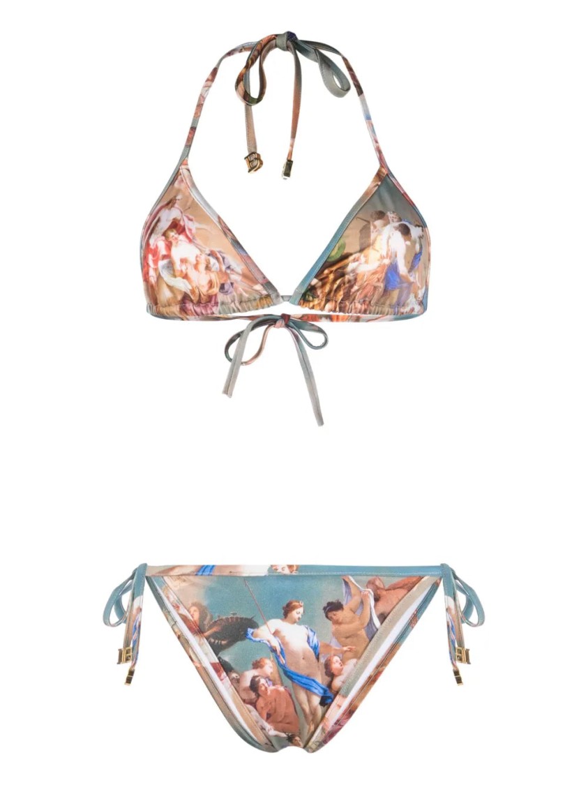 ビキニ Balmain Multicolour Triangle Bikini With Adjustable Ties Balmain Multicolour Triangle Bikini With Adjustable Ties In
