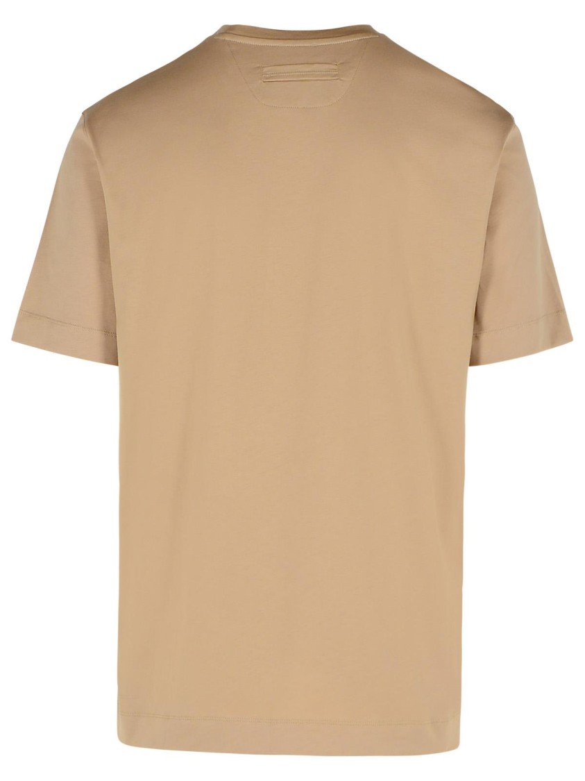 Shop Zegna 'pure' Beige Cotton T-shirt In Neutrals