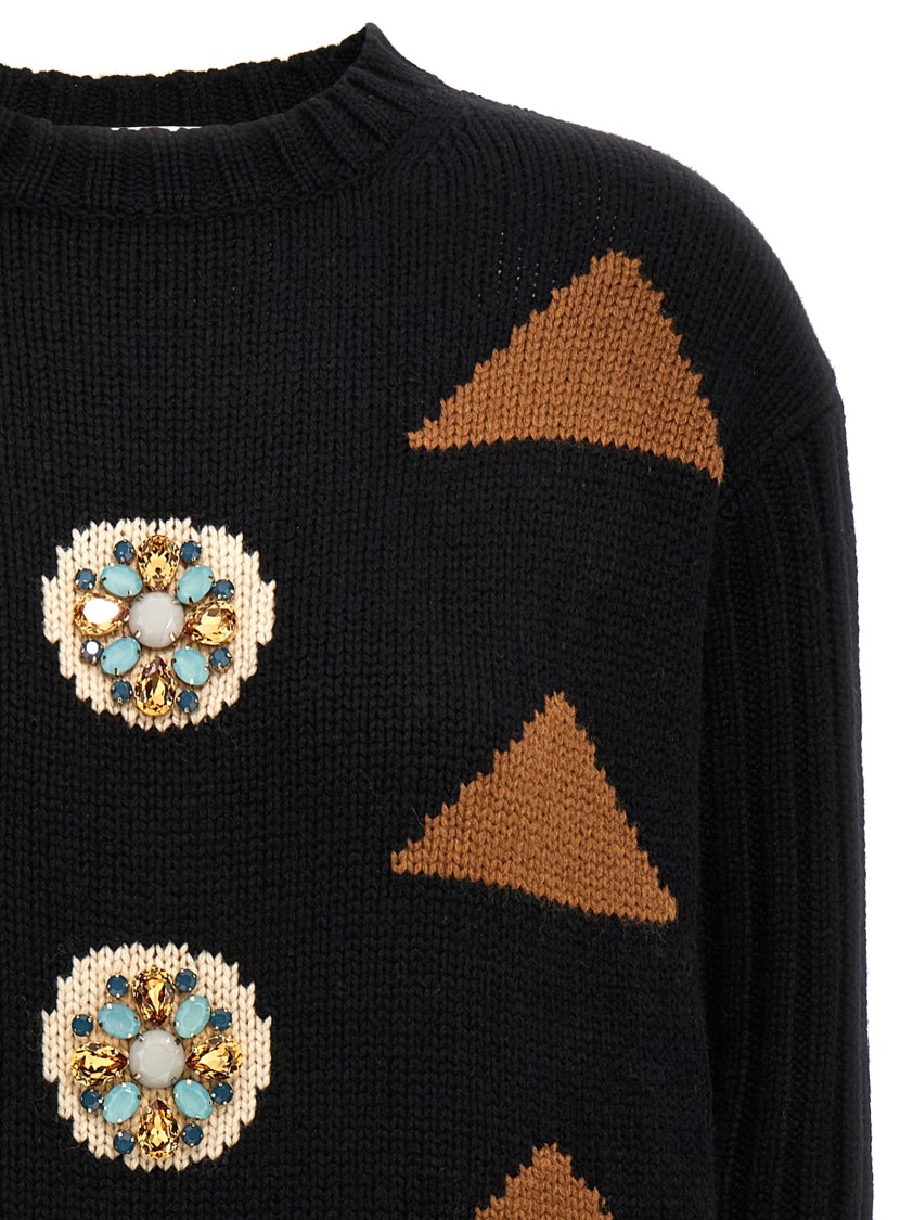 Max Mara Maracas Knitted Dress Black In Black