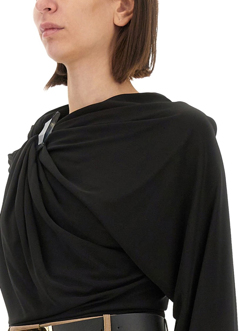 Victoria Beckham Draped Top In Black