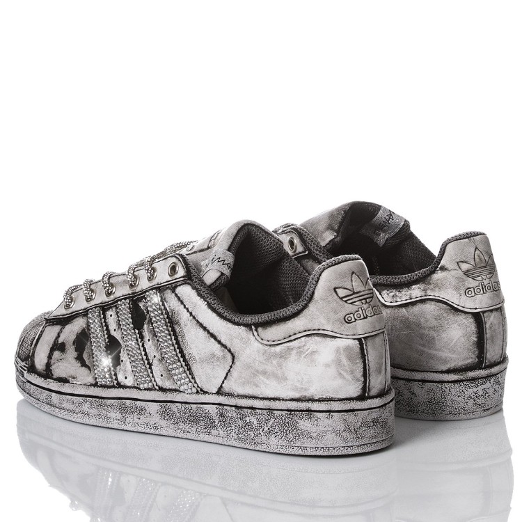 Adidas Superstar Grey Black Sneaker in Grey THE LIST