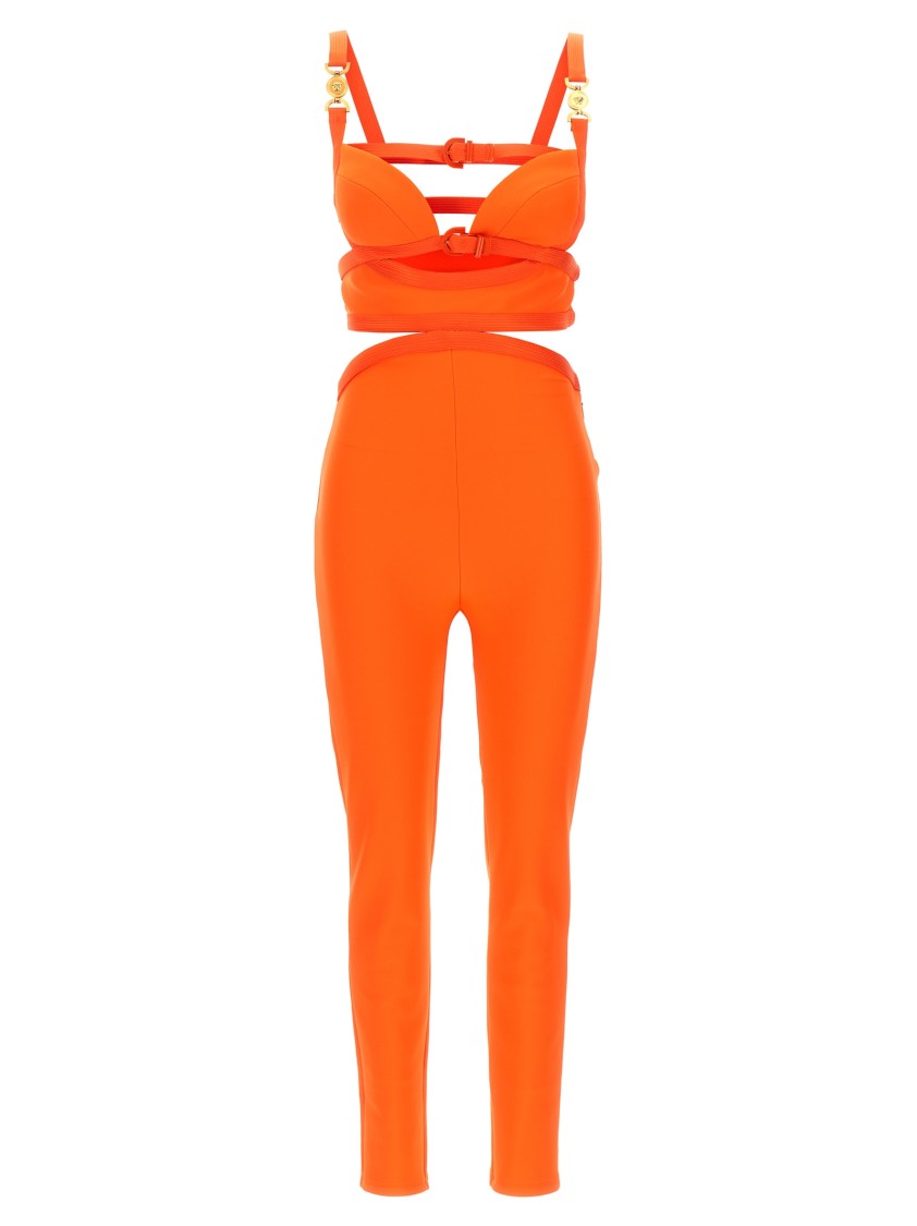 Versace La Vacanza Capsule 'medusa '95' Jumpsuit In Orange