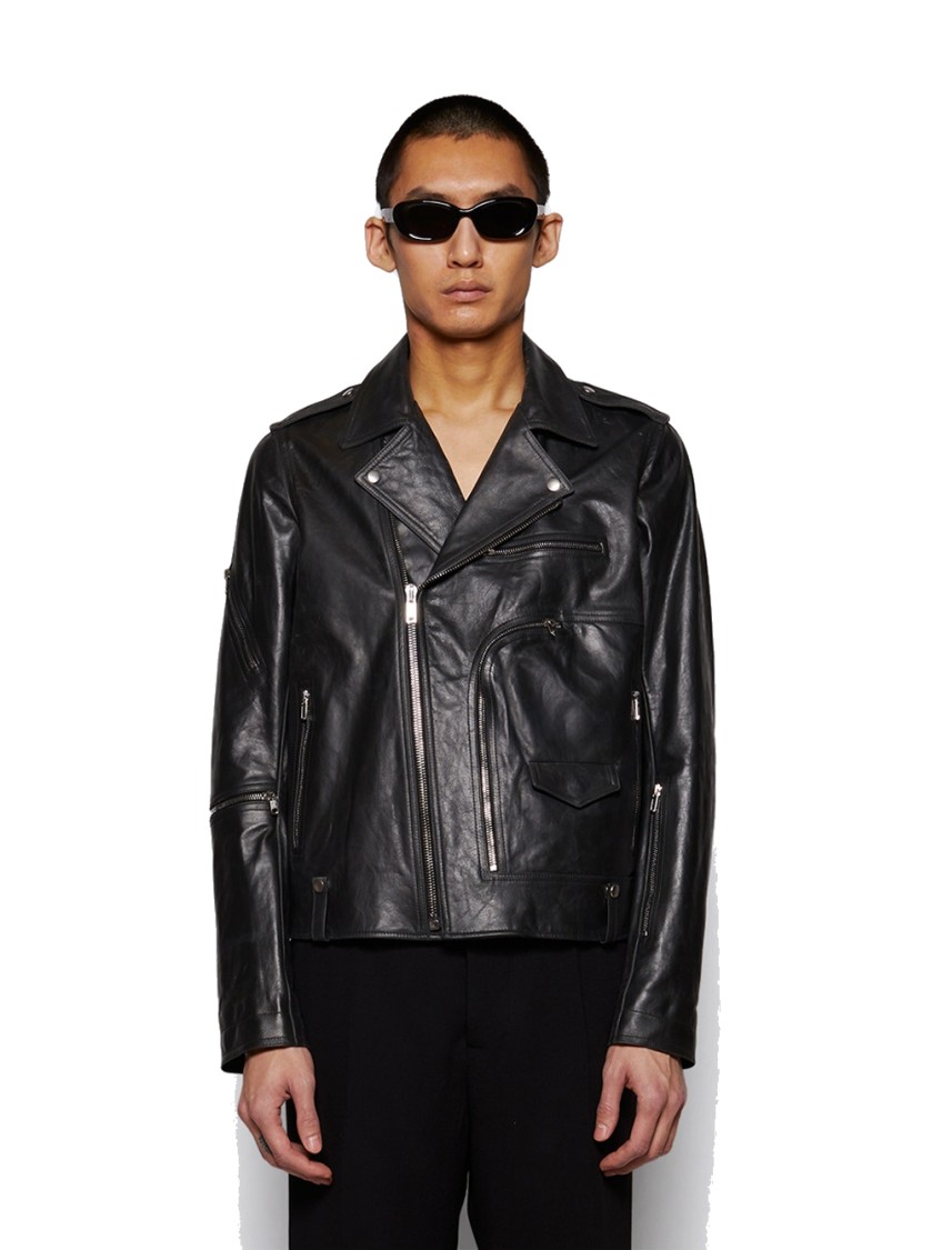 Rick Owens Bauhaus Stooges Leather Jacket In Black