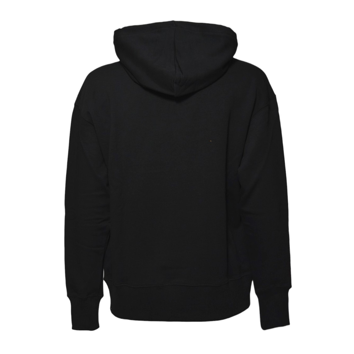 Msgm Logo Print Cotton Hoodie In Black