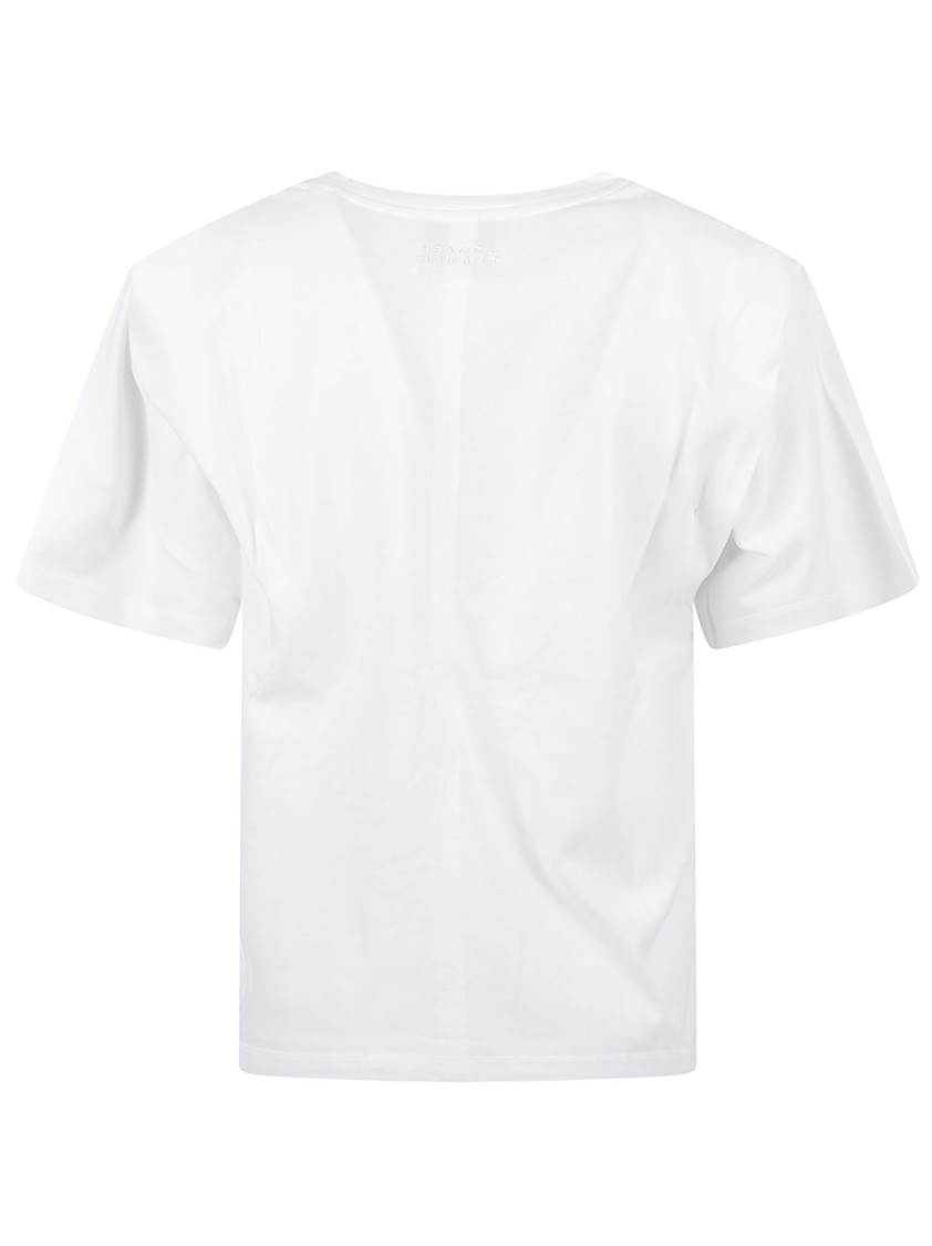 Isabel Marant Cotton T-shirt With Shoulder Pads In White