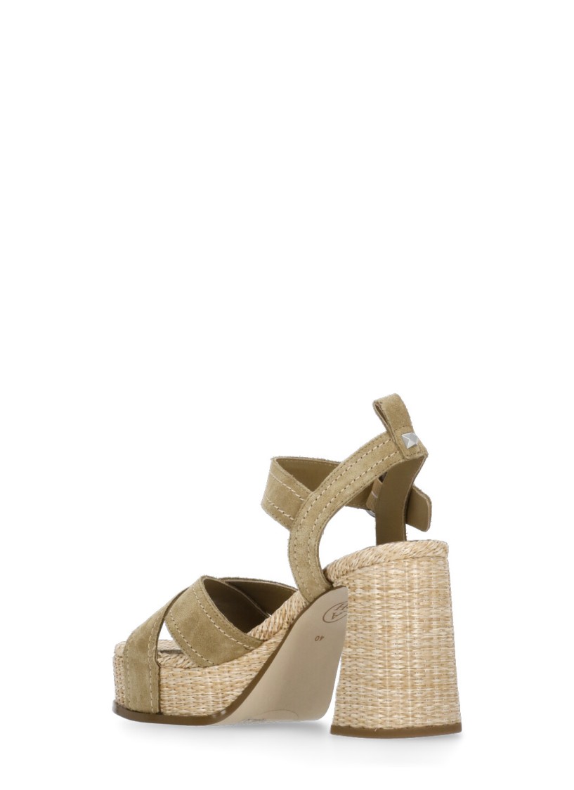 Ash Suede And Raffia Heeled Sandal