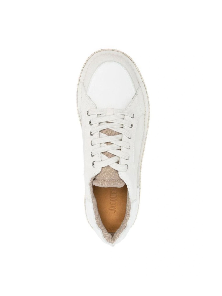 Jacquemus Men's Hi-top Sneakers With Logo Rubber Sole In White