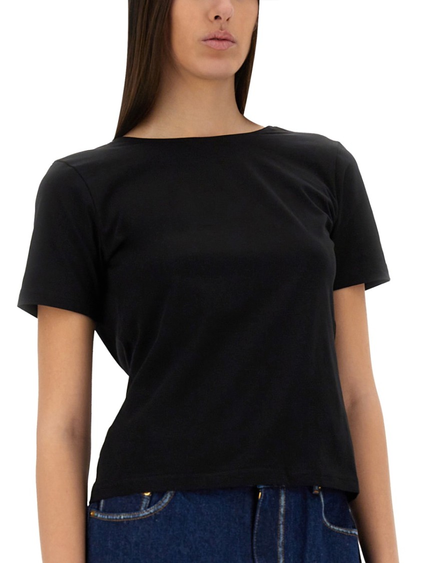 Nina Ricci Slim-fit T-shirt With Draped Open Back In Black