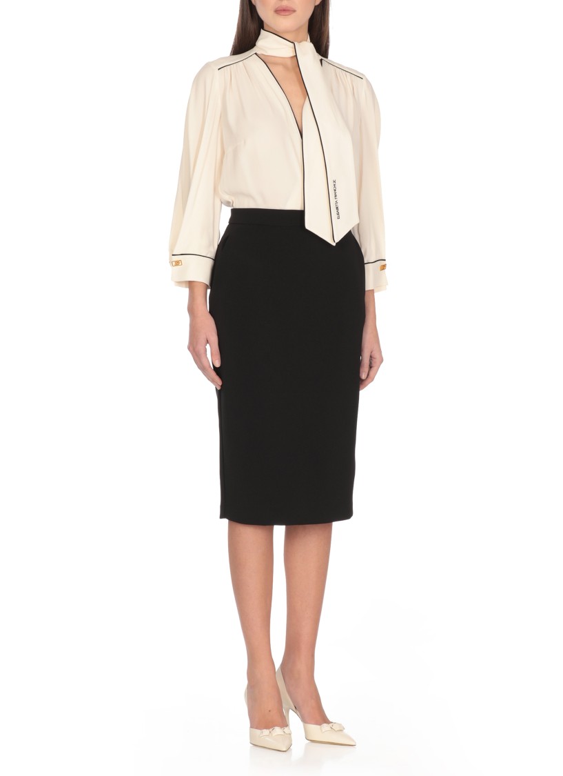 ELISABETTA FRANCHI ELISABETTA FRANCHI IVORY CREPE DRESS
