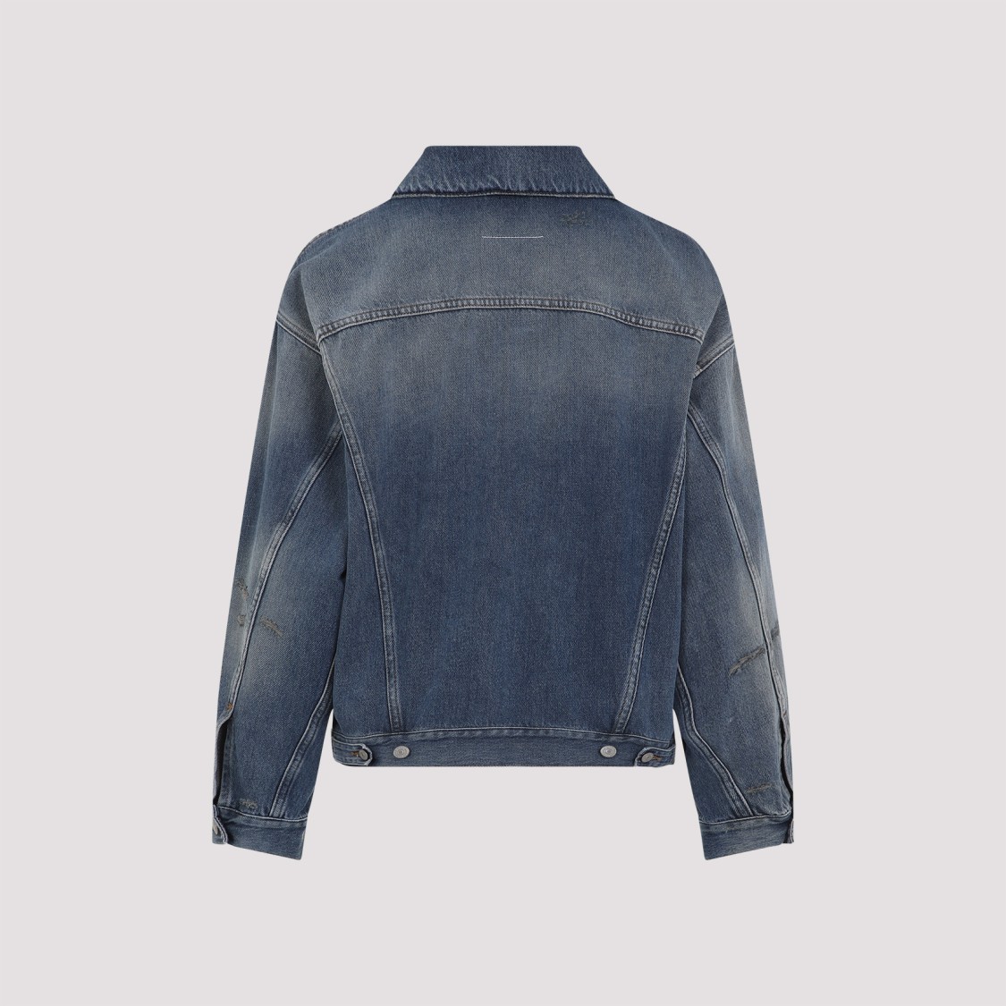 Shop Mm6 Maison Margiela Mm6 By Maison Margiela Vibrant Blue Oversized Denim Jacket With Classic Design