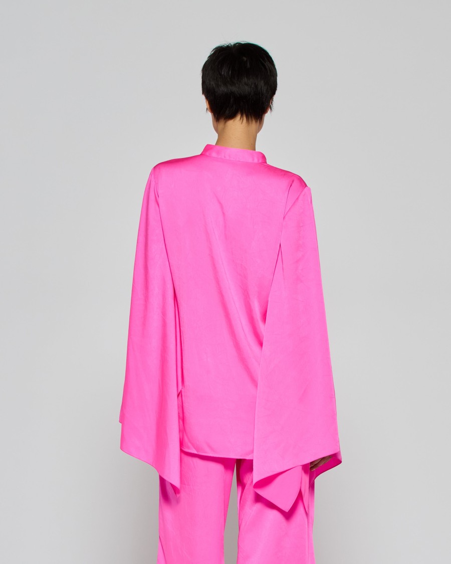 Serena Bute Kimono Sleeve Shirt - Shocking Pink