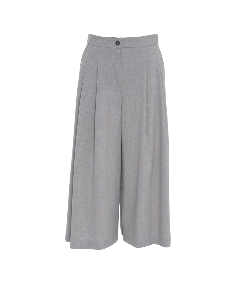 Ottod'ame Bermudas With Elegant Pleats And Refined Detailing In Grey