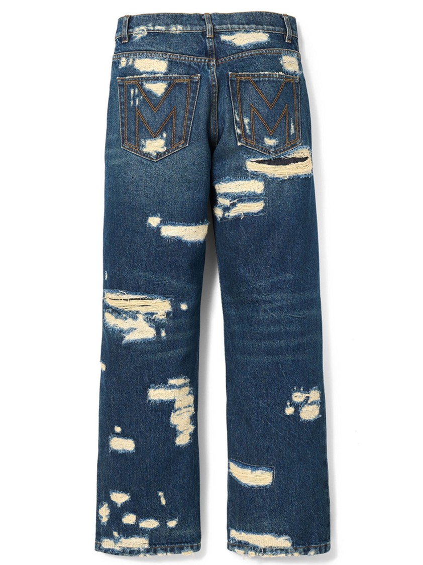 Marc Jacobs The Rip And Repair Straight Jean Jeans In Blue