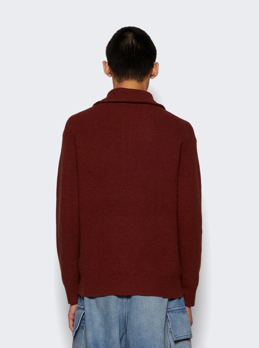 Jw Anderson J. W. Anderson Half Zip Sweater Rust In Brown