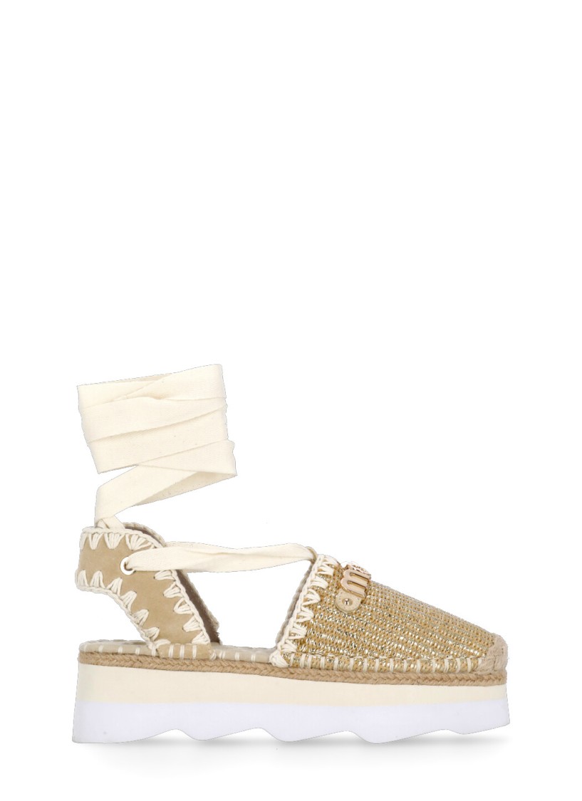 MOU MOU GOLD LUREX SANDALS 