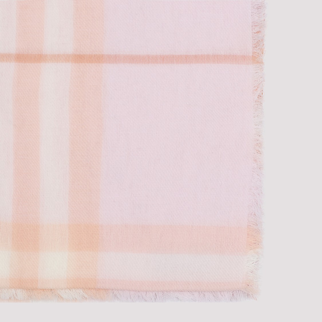 Burberry Check Pattern Wool Scarf In Neutral
