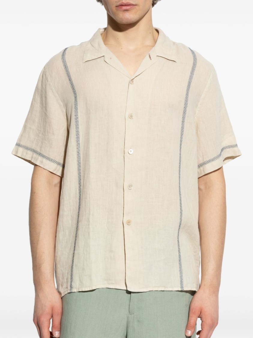 PAUL SMITH PAUL SMITH SHORT-SLEEVED RELAXED FIT LINEN SHIRT