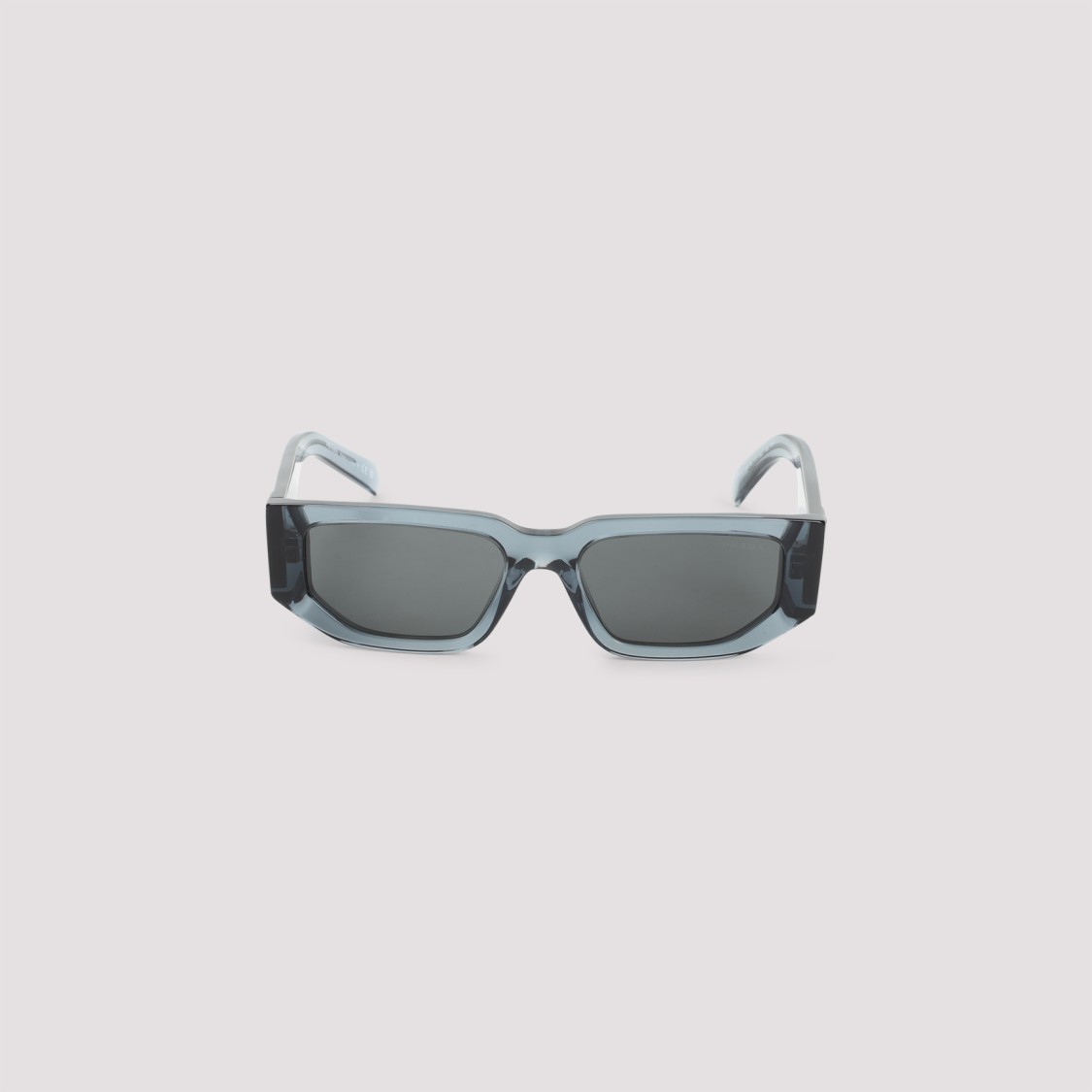 Prada Angular Frame Grey Acetate Sunglasses With Iconic Logo In Grey