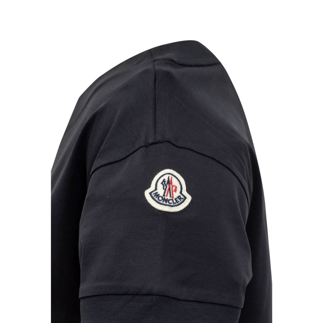 Moncler Corded-logo Cotton Mini Dress In Black