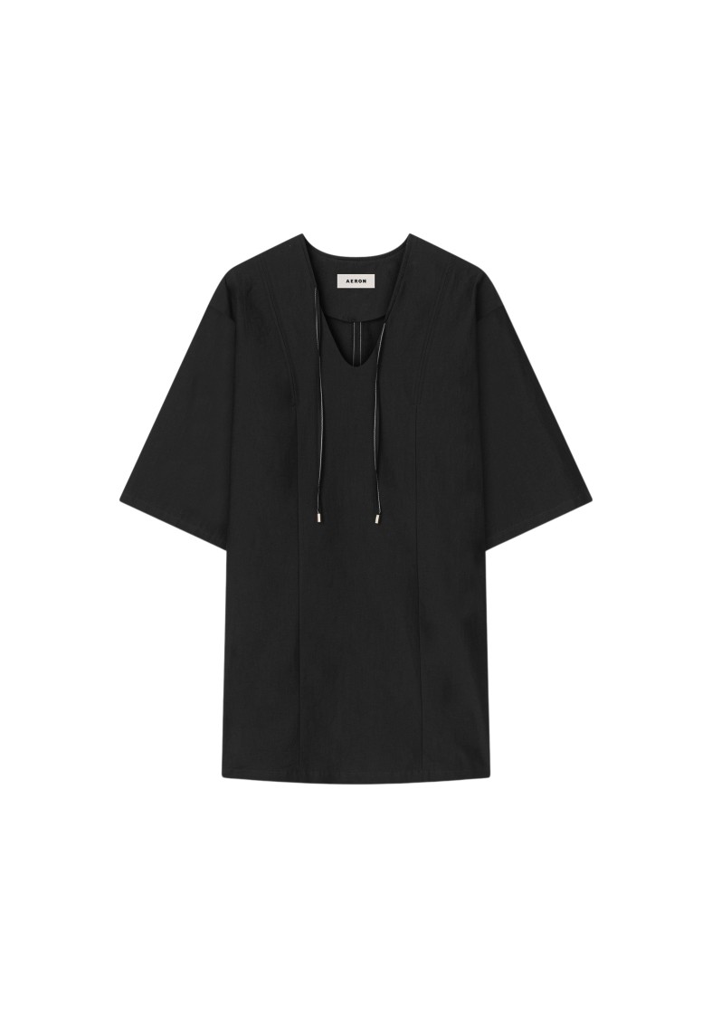 Shop Aeron Chapman - Short-sleeved Midi Dress In Black