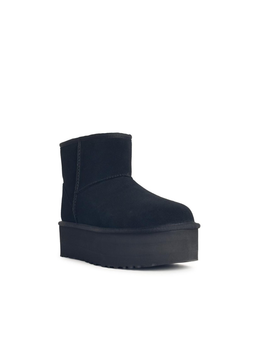 Ugg Classic Mini Platform' Black Suede Boots In Black