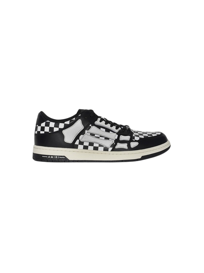 Amiri Checkered Skel Top Low Sneakers In Black