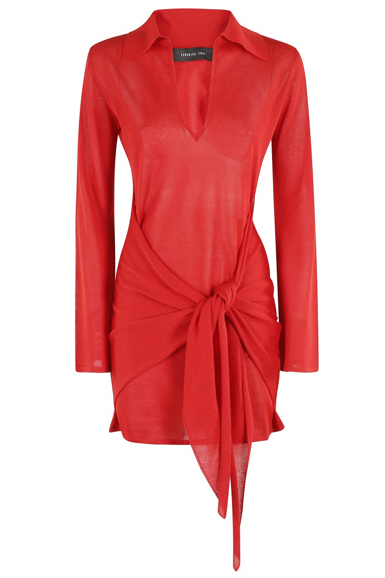 Shop Federica Tosi Short Dress With Flexage Knot