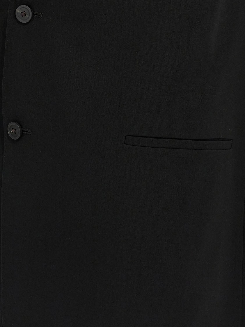 Rick Owens Tailored Sl Sleeveless Jacket With Back Belt In Black