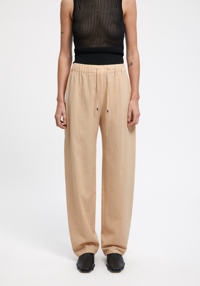 Shop Aeron Josephine - Straight Leg Drawstring Pants In Neutrals
