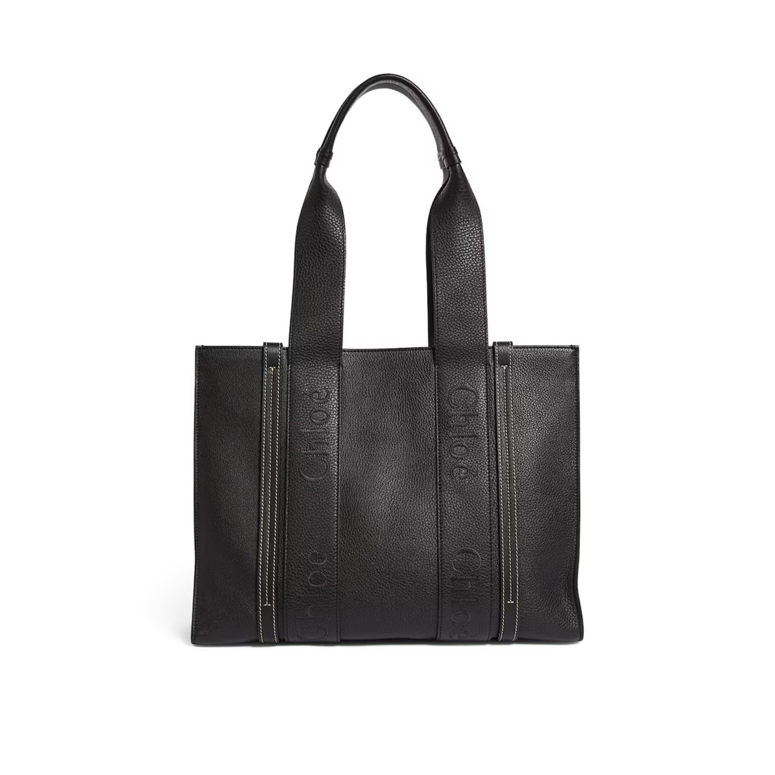 Chloé Chloe Woody Medium Leather Tote Bag Women In Black