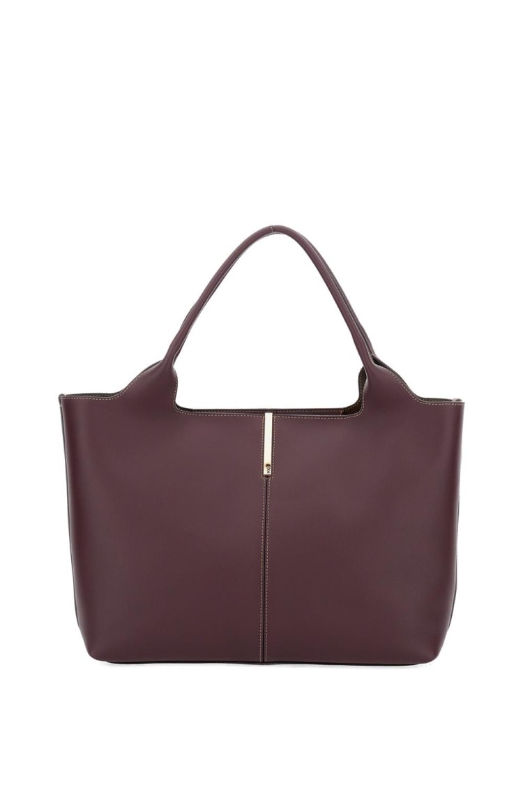 Tod's Medium-small Ebr Shopping Bag In Burgundy